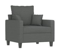 Sillón vidaXL, color gris oscuro, 60 cm, tapizado en tela