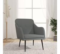 vidaXL Sillón de tela gris oscuro 63x76x80 cm
