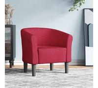 Vidaxl sillón de tela rojo tinto