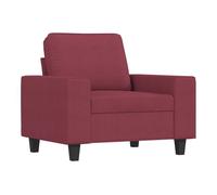 Vidaxl sillón de tela rojo tinto 60 cm
