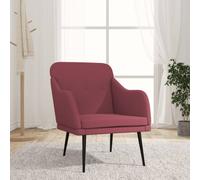 vidaXL Sillón de tela rojo tinto 63x76x80 cm