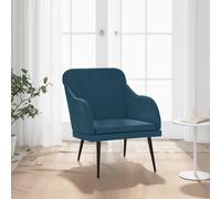 vidaXL Sillón de terciopelo azul 63x76x80 cm
