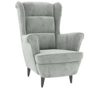 vidaXL Sillón de terciopelo Azul, Gris claro, Gris oscuro Sillon Dormitorio Sillon Comodos Silla Relax Sillón Sofá Light gray