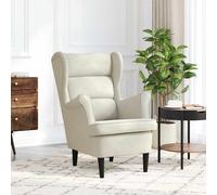 vidaXL Sillón Reina respaldo alto con reposabrazos 100x74x84 cm Crema