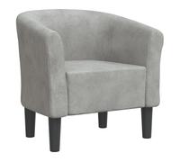 vidaXL Sillón de terciopelo – Relax cómodo – Gris claro, Gris oscuro, Negro