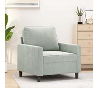 Vidaxl sillón de terciopelo gris claro 60 cm