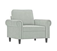 vidaXL Sillón de terciopelo – gris claro – 60 cm