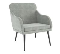 Vidaxl sillón de terciopelo gris claro 63x76x80 cm