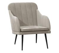 Vidaxl sillón de terciopelo gris claro 63x76x80 cm