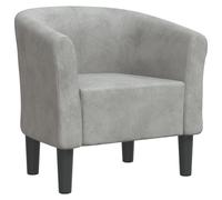 vidaXL Sillón de terciopelo Gris claro, Gris oscuro, Negro Sillon Dormitorio Sillon Comodos Silla Relax Sillón Sofá Light Gray