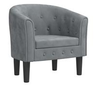 vidaXL Sillón Butaca de relax con respaldo y reposabrazos - Terciopelo gris oscuro