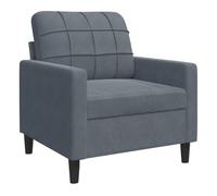 Vidaxl sillón de terciopelo gris oscuro 60 cm