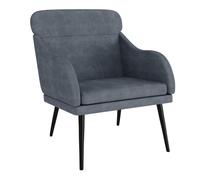 Vidaxl sillón de terciopelo gris oscuro 63x76x80 cm