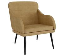vidaXL Sillón de Terciopelo marrón 63x76x80 cm