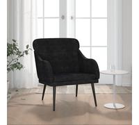 vidaXL Sillón de terciopelo 63x76x80 cm de relax, salón, descanso y dormitorio Negro