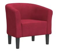 vidaXL Sillón Butaca de relax con respaldo y reposabrazos Terciopelo rojo tinto