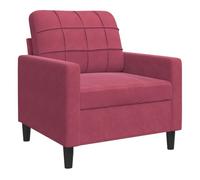 vidaXL Sillón de terciopelo rojo tinto 60 cm – sofá individual para TV y descanso