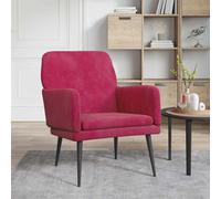 vidaXL Sillón de terciopelo rojo tinto 62x79x79 cm