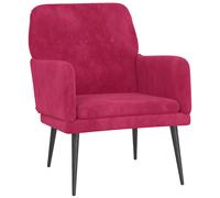 vidaXL Sillón de Terciopelo Rojo Tinto 62x79x79 cm