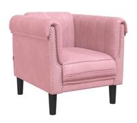 vidaXL Sillón tapizado Relax para salón con respaldo y reposabrazos – Terciopelo rosa