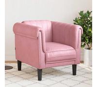 vidaXL Sillón tapizado Relax para salón con respaldo y reposabrazos – Terciopelo rosa