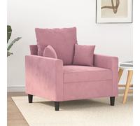vidaXL Sillón de relax con respaldo y reposabrazos, tapizado en terciopelo rosa