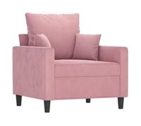vidaXL Sillón de relax con respaldo y reposabrazos, tapizado en terciopelo rosa