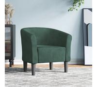 vidaXL Sillón, Silla Decorativa con Respaldo Reposabrazos, Butaca de Relax Descanso TV, Asiento para Salón Oficina Dormitorio, Terciopelo Verde Oscuro