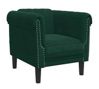 vidaXL Sillón de terciopelo verde oscuro