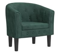 vidaXL Sillón, Silla con Respaldo Reposabrazos, Butaca de Relax Descanso TV, Asiento para Salón Oficina Dormitorio, Terciopelo Verde Oscuro