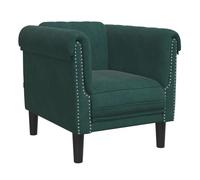 vidaXL Sillón de terciopelo verde oscuro