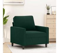 vidaXL Sillón de terciopelo verde oscuro 60 cm