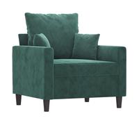 vidaXL Sillón tapizado Relax – Terciopelo verde oscuro, reposabrazos, para salón, 60 cm