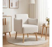 vidaXL Sillón Decorativo Crema Bouclé