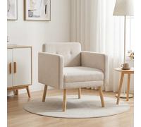 vidaXL Sillón Decorativo Crema Tejido de Chenilla