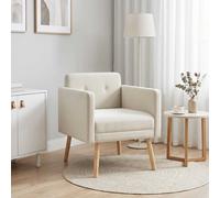 vidaXL Sillón Decorativo Crema Terciopelo
