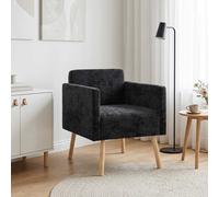 vidaXL Sillón Decorativo Negro Tejido de Chenilla