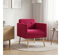 vidaXL Sillón Decorativo Rojo Vino Terciopelo