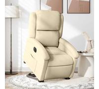 vidaXL Sillón eléctrico reclinable elevable de tela color crema