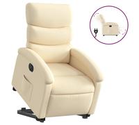vidaXL Sillón eléctrico reclinable elevable de tela color crema