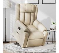 vidaXL Sillón eléctrico reclinable elevable de tela color crema