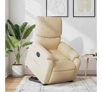 vidaXL Sillón eléctrico reclinable elevable de tela color crema
