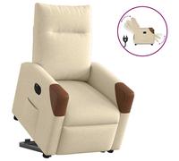 vidaXL Sillón eléctrico reclinable elevable de tela color crema