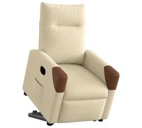 vidaXL Sillón eléctrico reclinable elevable de tela color crema