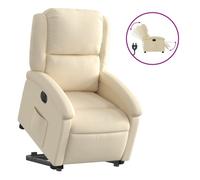 vidaXL Sillón eléctrico reclinable elevable de tela gris claro Cream