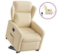 vidaXL Sillón eléctrico reclinable elevable de tela color crema