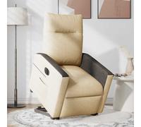 vidaXL Sillón eléctrico reclinable elevable de tela color crema