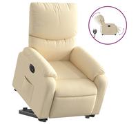 vidaXL Sillón eléctrico reclinable elevable de tela color crema