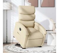 vidaXL Sillón eléctrico reclinable elevable de tela color crema
