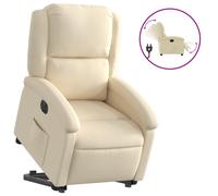 vidaXL Sillón eléctrico reclinable elevable de tela color crema